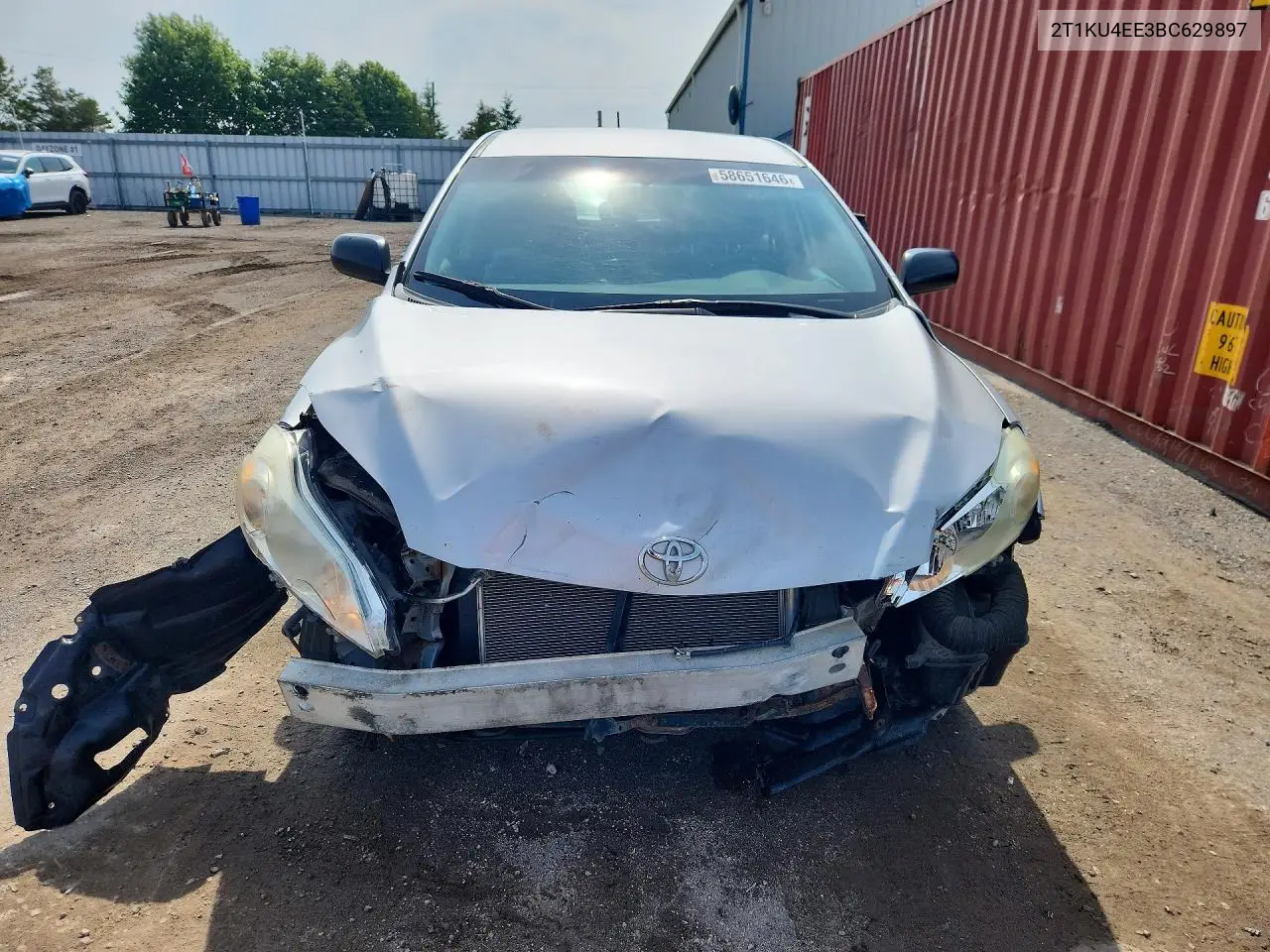 2011 Toyota Matrix Base VIN: 2T1KU4EE3BC629897 Lot: 58651646