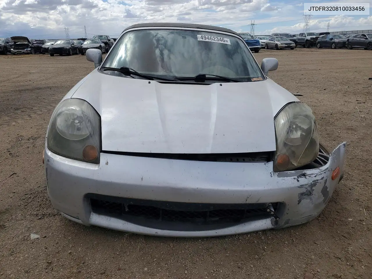 2001 Toyota Mr2 Spyder VIN: JTDFR320810033456 Lot: 49462346