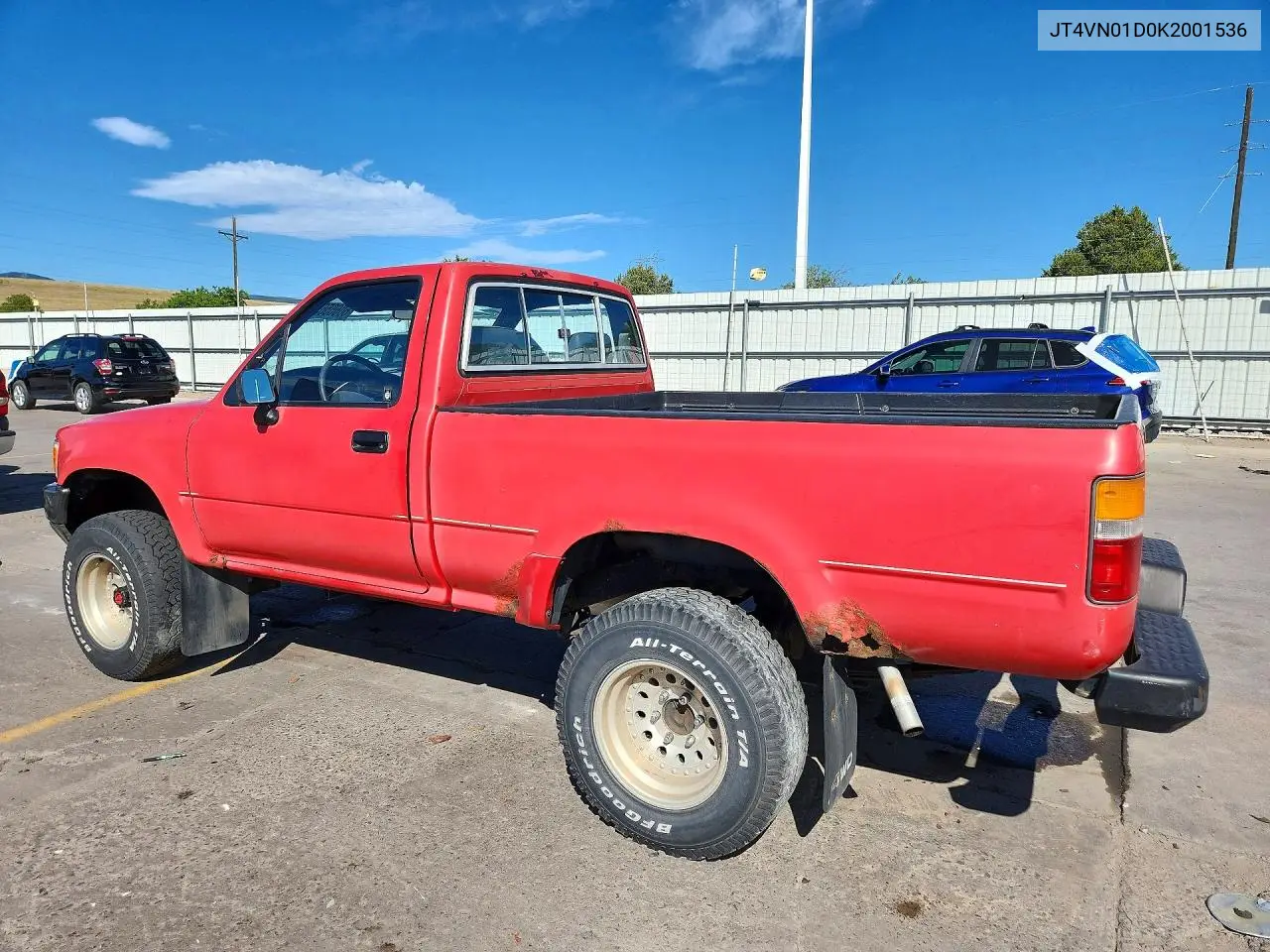 1989 Toyota Pickup 1/2 Ton Short Wheelbase Dlx VIN: JT4VN01D0K2001536 Lot: 60665656
