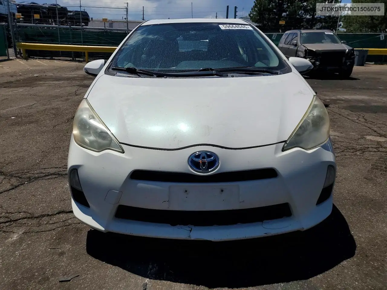 2012 Toyota Prius C Two VIN: JTDKDTB30C1506075 Lot: 59664046