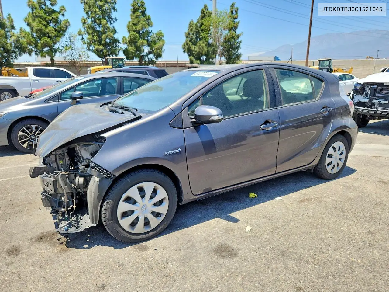 2012 Toyota Prius C Two VIN: JTDKDTB30C1521045 Lot: 61577336