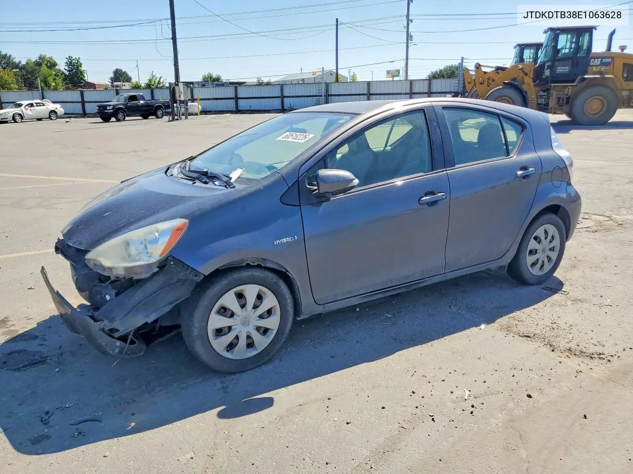 2014 Toyota Prius C One VIN: JTDKDTB38E1063628 Lot: 60518226