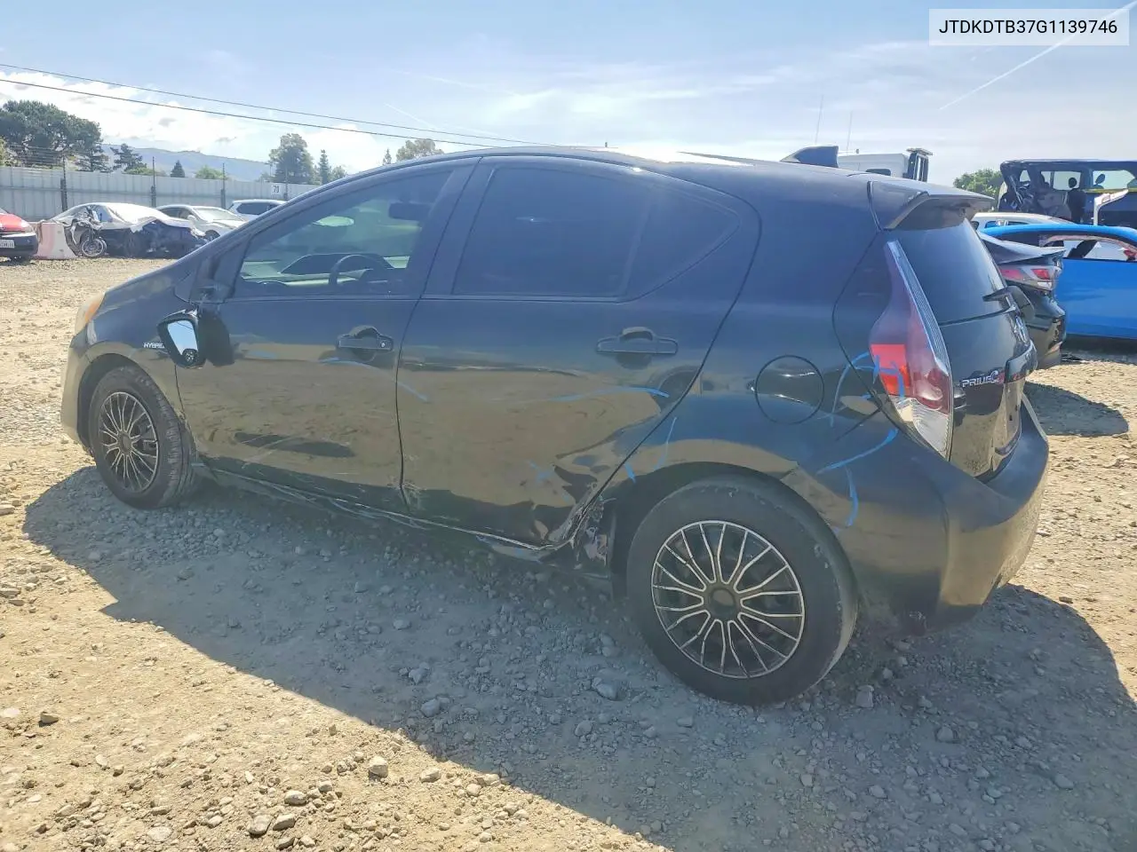 2016 Toyota Prius C Three VIN: JTDKDTB37G1139746 Lot: 51168786