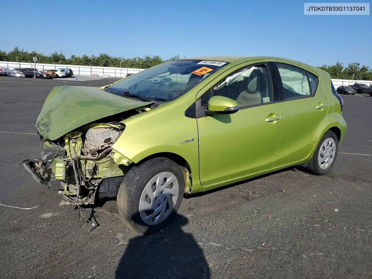2016 Toyota Prius C One VIN: JTDKDTB33G1137041 Lot: 60238616