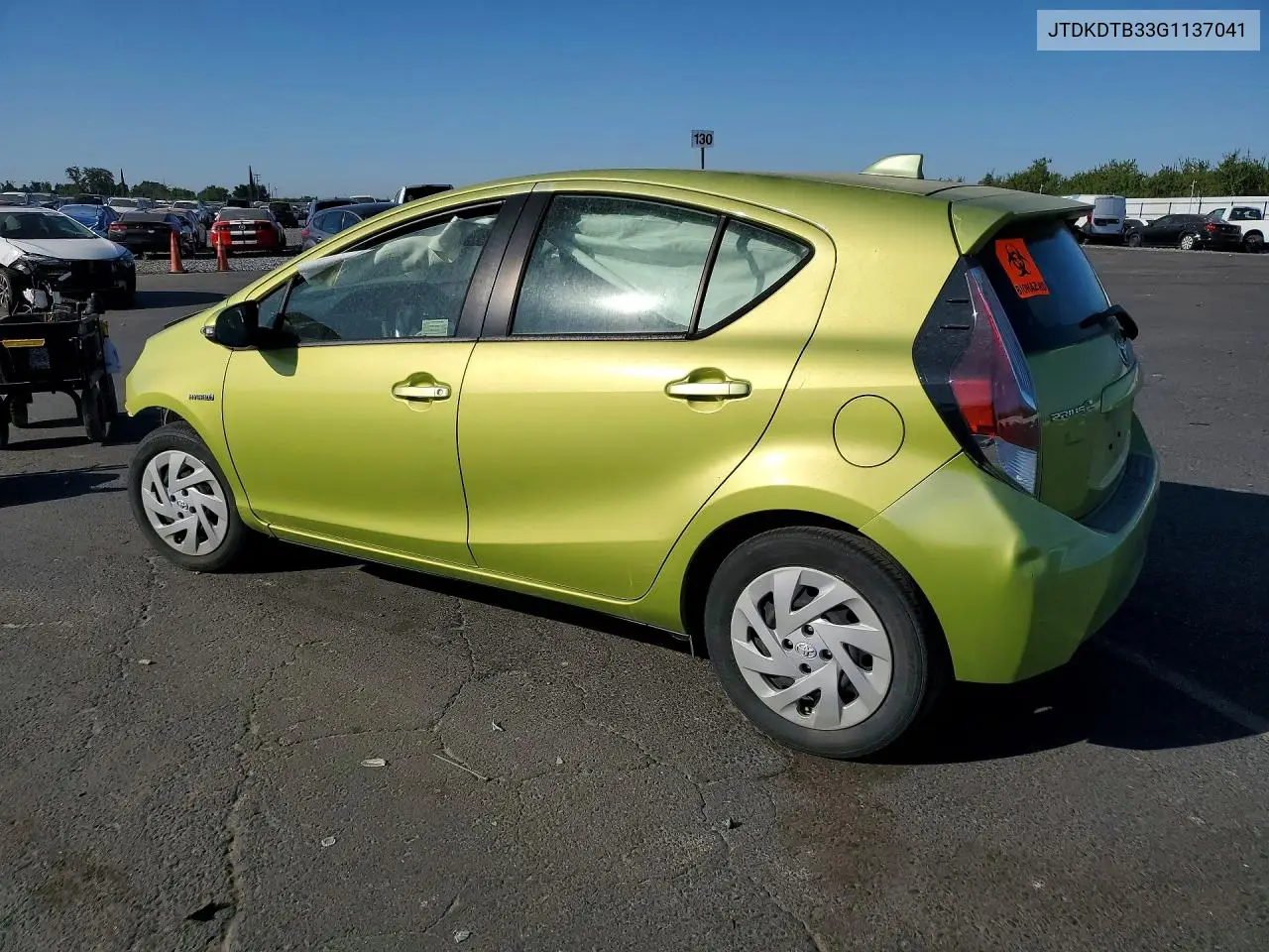 2016 Toyota Prius C One VIN: JTDKDTB33G1137041 Lot: 60238616