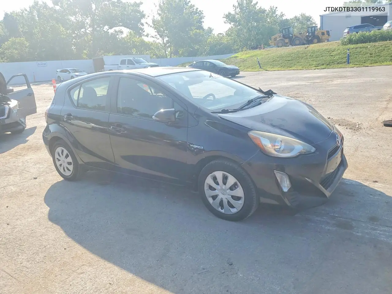 2016 Toyota Prius C Two VIN: JTDKDTB33G1119963 Lot: 62140116
