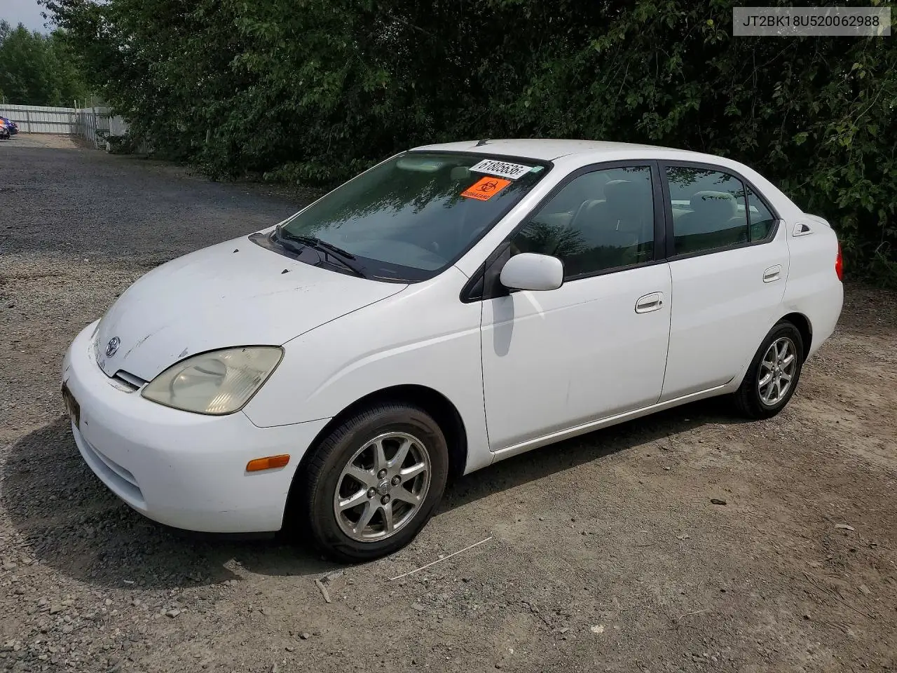2002 Toyota Prius Base VIN: JT2BK18U520062988 Lot: 61805636