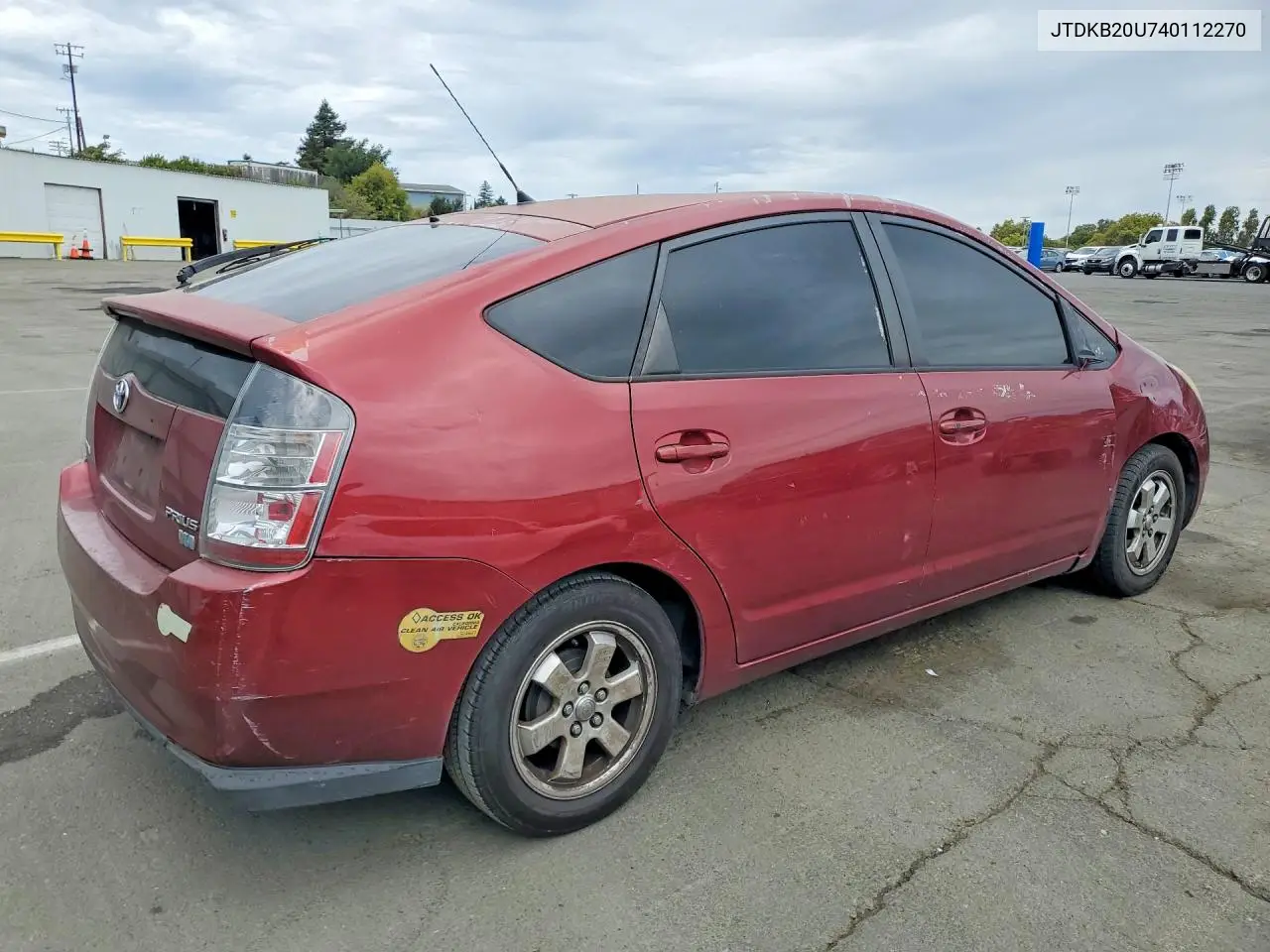 2004 Toyota Prius Base VIN: JTDKB20U740112270 Lot: 61304546