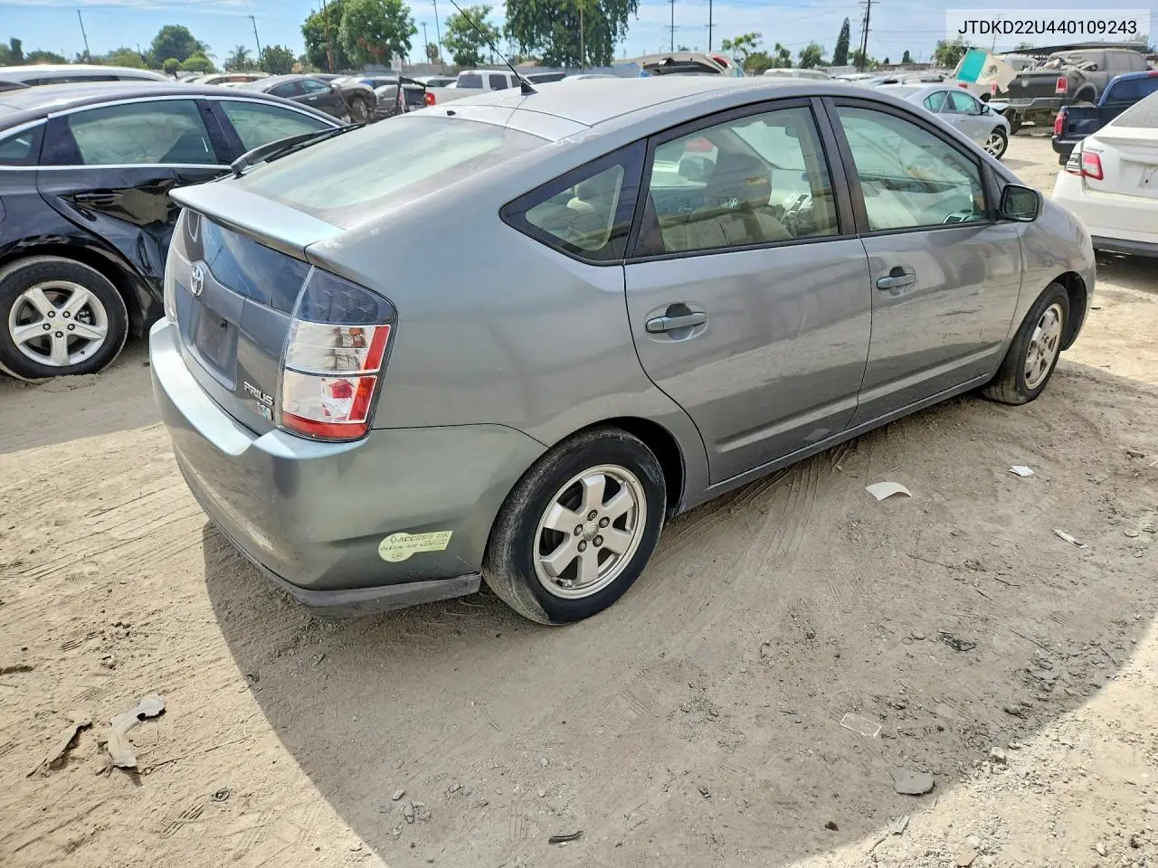 2004 Toyota Prius Base VIN: JTDKD22U440109243 Lot: 61904726