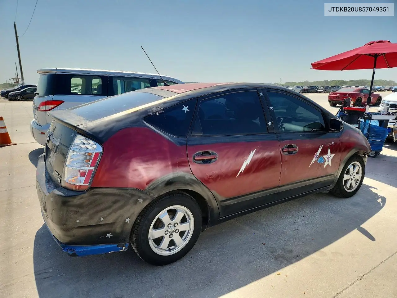 2005 Toyota Prius Base VIN: JTDKB20U857049351 Lot: 61334366