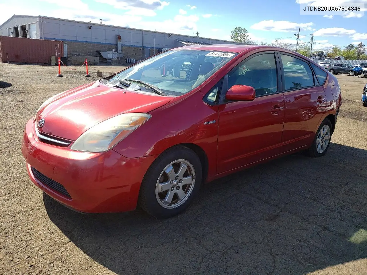 2006 Toyota Prius Base VIN: JTDKB20UX67504346 Lot: 51435866
