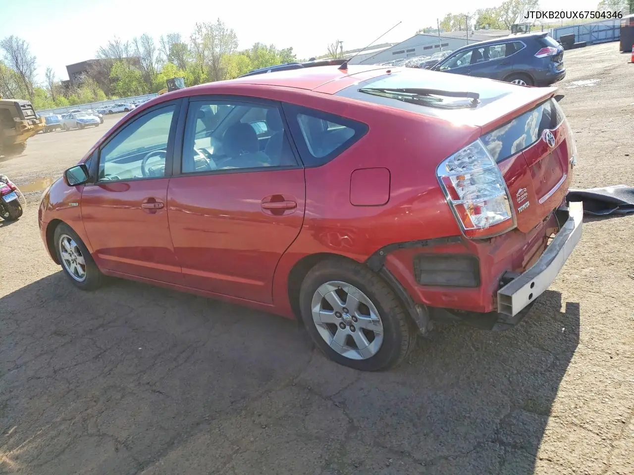 2006 Toyota Prius Base VIN: JTDKB20UX67504346 Lot: 51435866