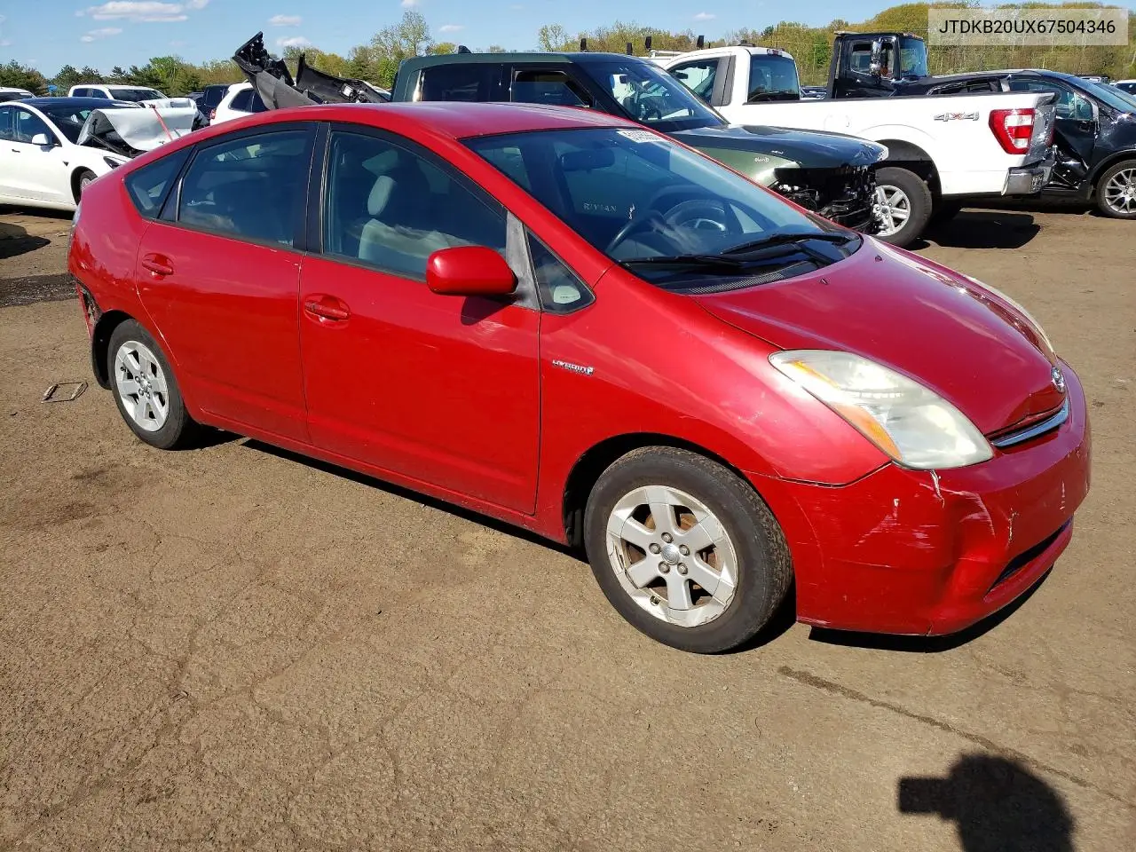 2006 Toyota Prius Base VIN: JTDKB20UX67504346 Lot: 51435866