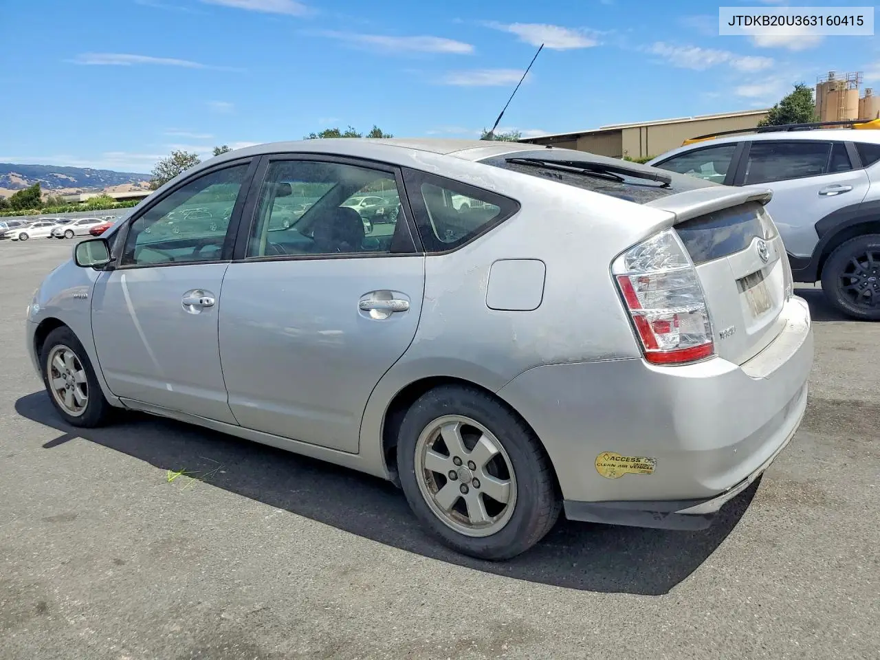 2006 Toyota Prius VIN: JTDKB20U363160415 Lot: 62085296