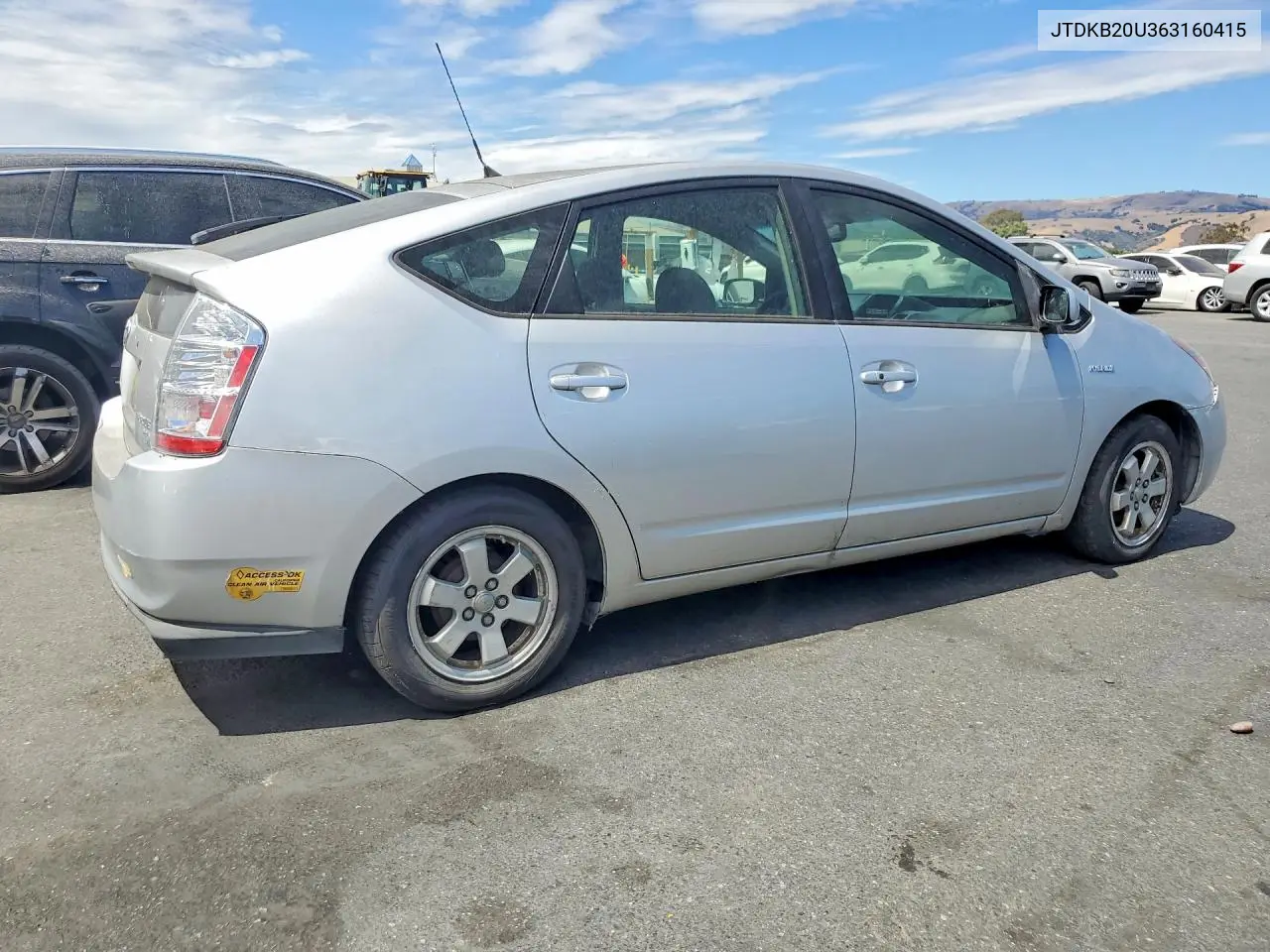 2006 Toyota Prius VIN: JTDKB20U363160415 Lot: 62085296