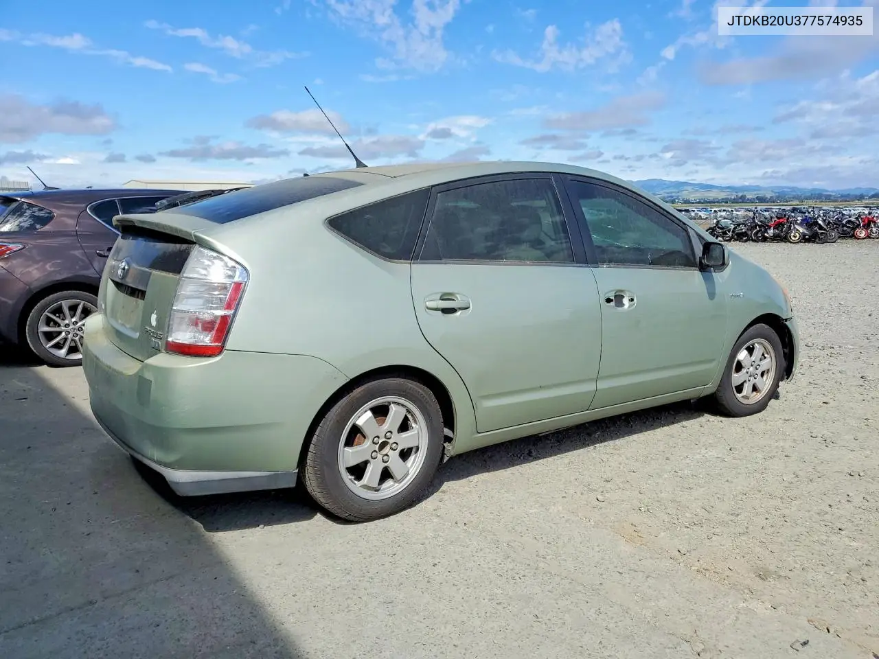 2007 Toyota Prius Base VIN: JTDKB20U377574935 Lot: 49321236