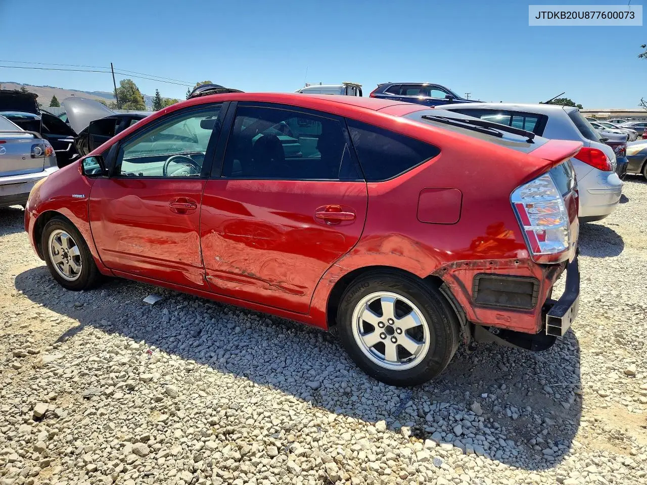 2007 Toyota Prius Base VIN: JTDKB20U877600073 Lot: 54201136