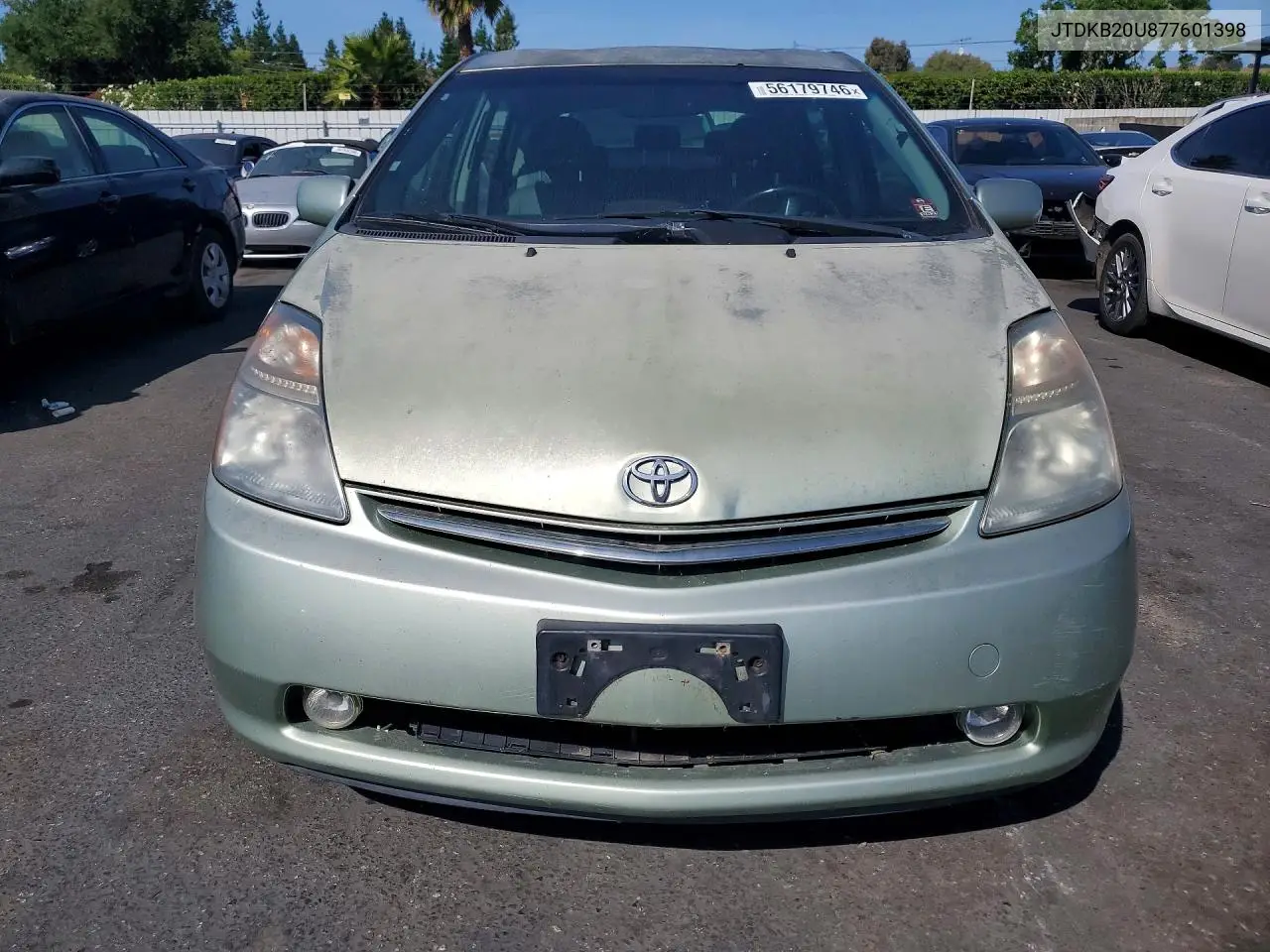 2007 Toyota Prius Base VIN: JTDKB20U877601398 Lot: 56179746