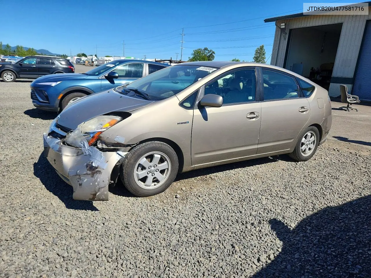 2007 Toyota Prius Base VIN: JTDKB20U477581716 Lot: 57030566