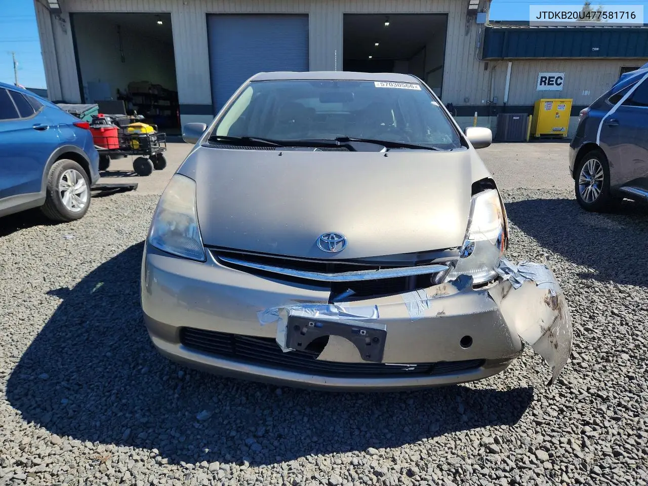 2007 Toyota Prius Base VIN: JTDKB20U477581716 Lot: 57030566