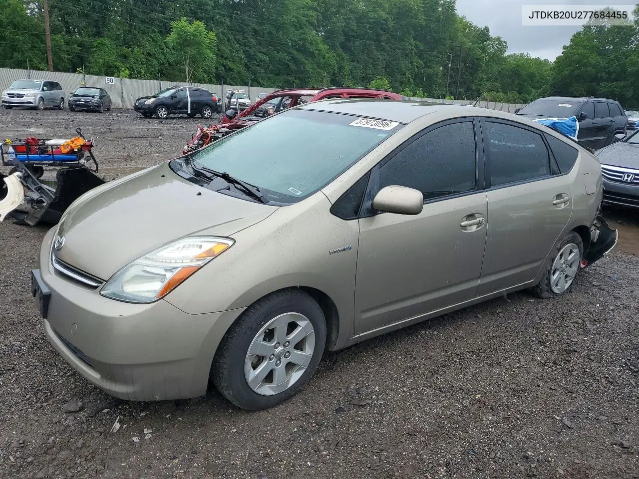 2007 Toyota Prius Base VIN: JTDKB20U277684455 Lot: 57973096
