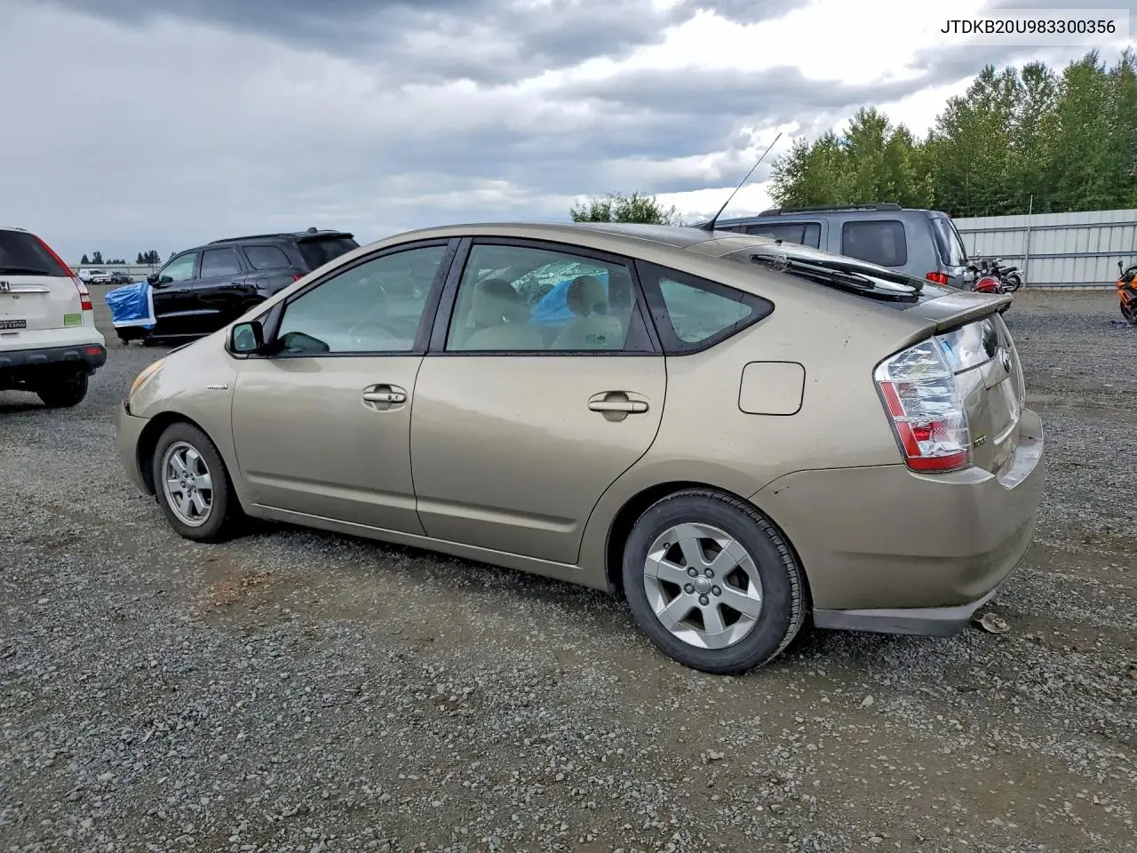 2008 Toyota Prius Base VIN: JTDKB20U983300356 Lot: 55745736