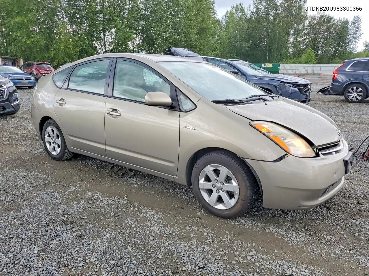 2008 Toyota Prius Base VIN: JTDKB20U983300356 Lot: 55745736