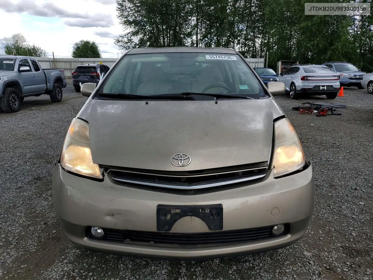 2008 Toyota Prius Base VIN: JTDKB20U983300356 Lot: 55745736