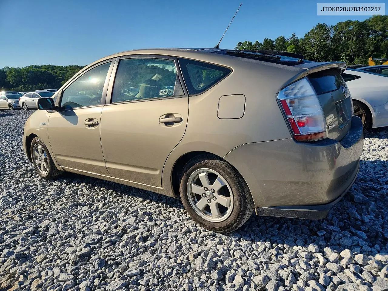 JTDKB20U783403257 2008 Toyota Prius Base