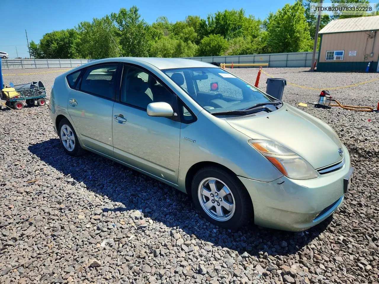 2008 Toyota Prius Base VIN: JTDKB20U783352228 Lot: 57414186