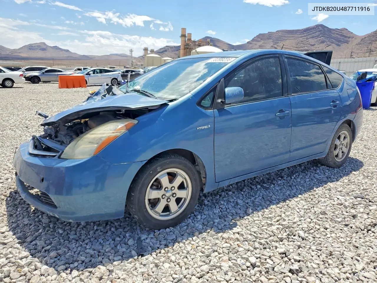 2008 Toyota Prius Base VIN: JTDKB20U487711916 Lot: 58399236