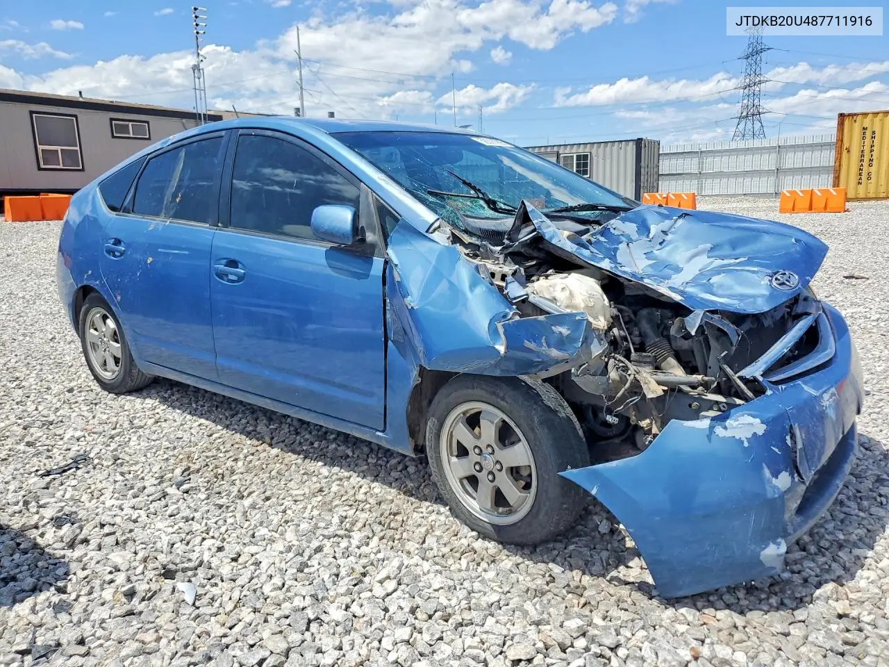 2008 Toyota Prius Base VIN: JTDKB20U487711916 Lot: 58399236