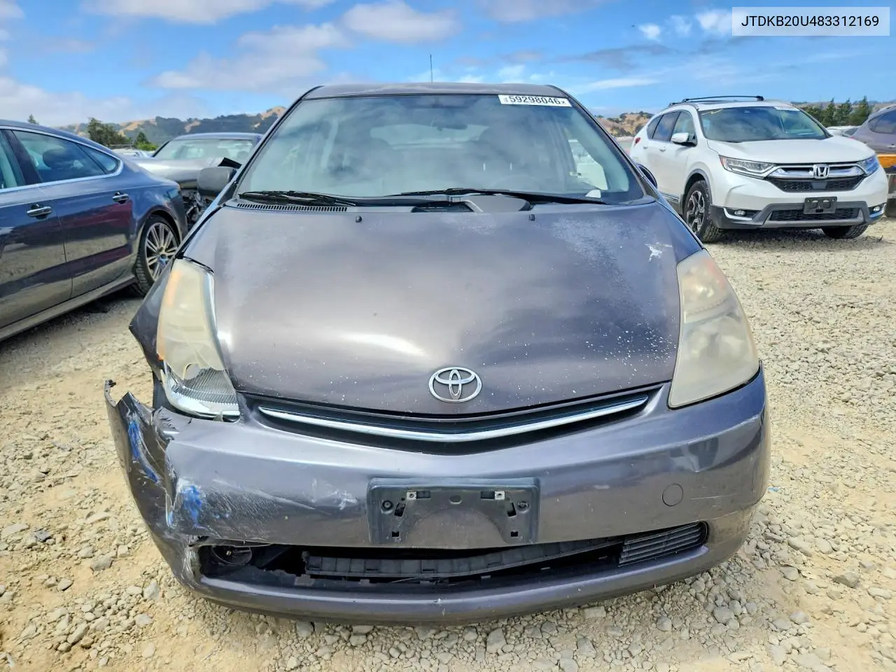 2008 Toyota Prius Base VIN: JTDKB20U483312169 Lot: 59298046