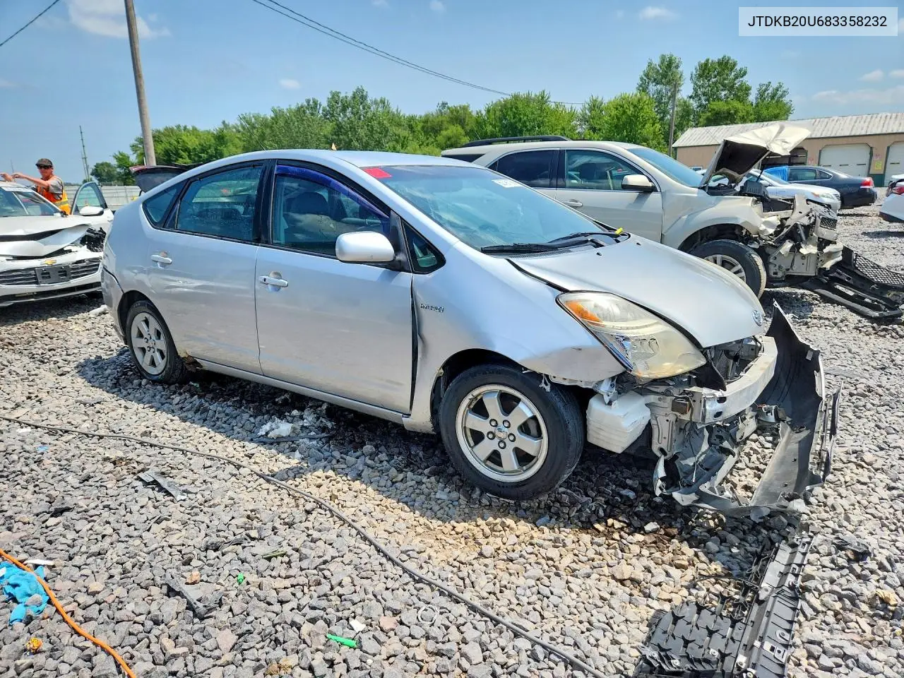 2008 Toyota Prius Base VIN: JTDKB20U683358232 Lot: 60791756