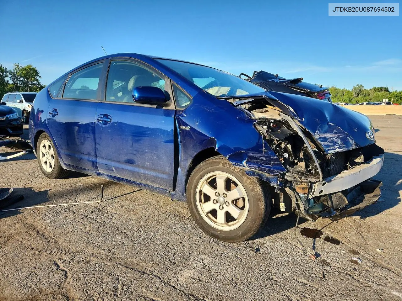 2008 Toyota Prius Base VIN: JTDKB20U087694502 Lot: 60878366