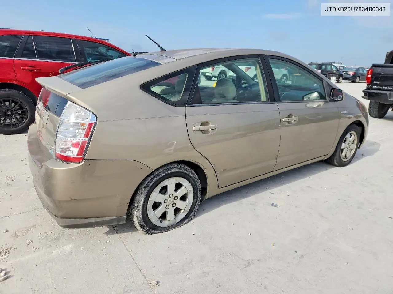 2008 Toyota Prius Base VIN: JTDKB20U783400343 Lot: 61156526
