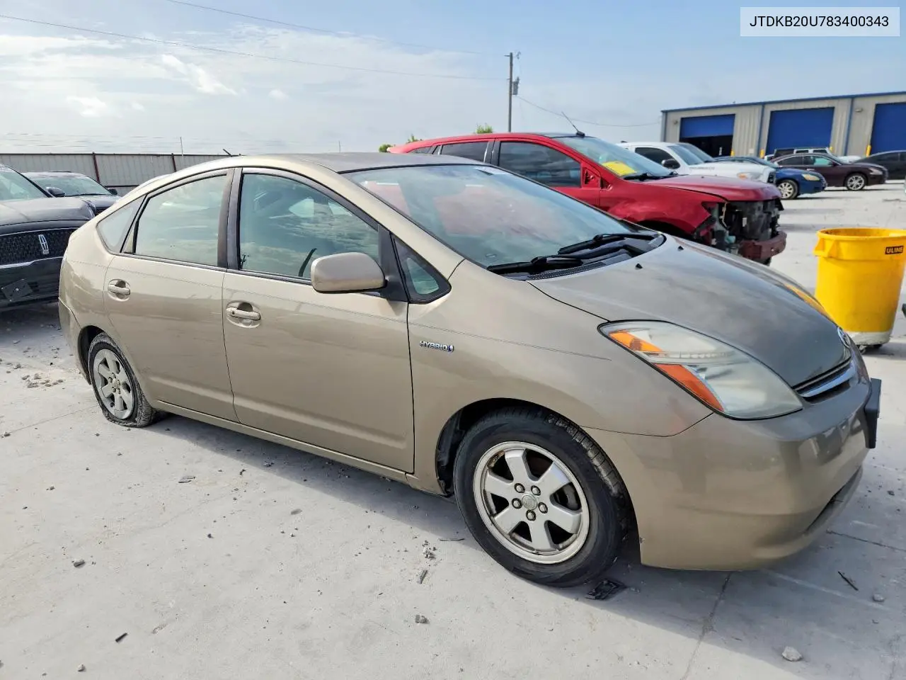 2008 Toyota Prius Base VIN: JTDKB20U783400343 Lot: 61156526