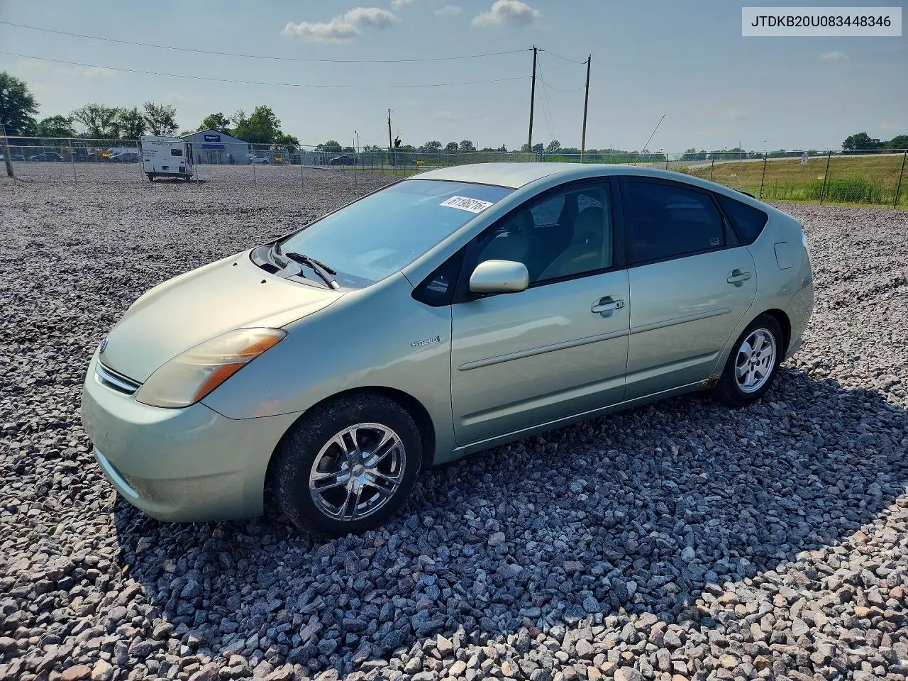 2008 Toyota Prius Base VIN: JTDKB20U083448346 Lot: 61196216