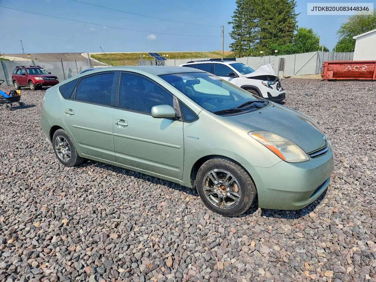 2008 Toyota Prius Base VIN: JTDKB20U083448346 Lot: 61196216