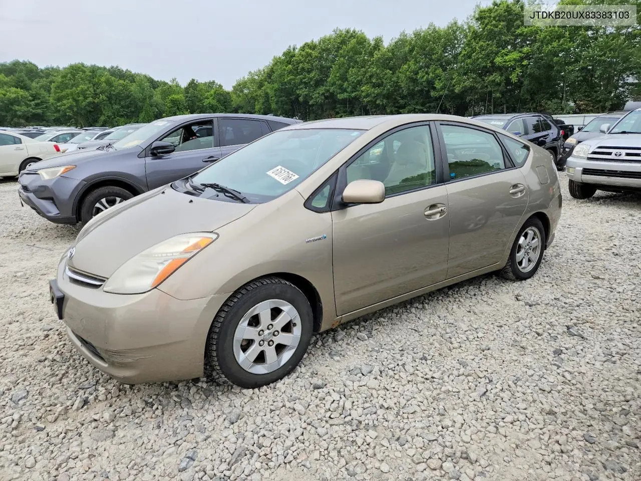 2008 Toyota Prius Base VIN: JTDKB20UX83383103 Lot: 61617166