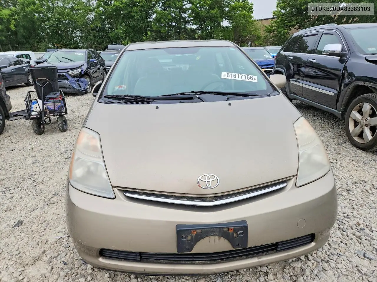 2008 Toyota Prius Base VIN: JTDKB20UX83383103 Lot: 61617166