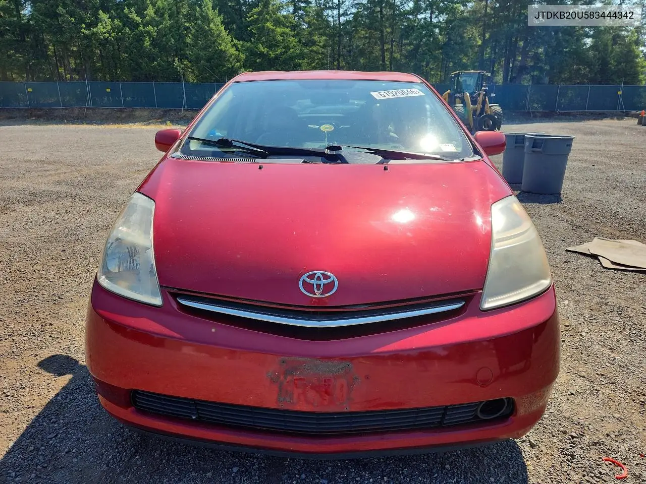 2008 Toyota Prius Base VIN: JTDKB20U583444342 Lot: 61920846