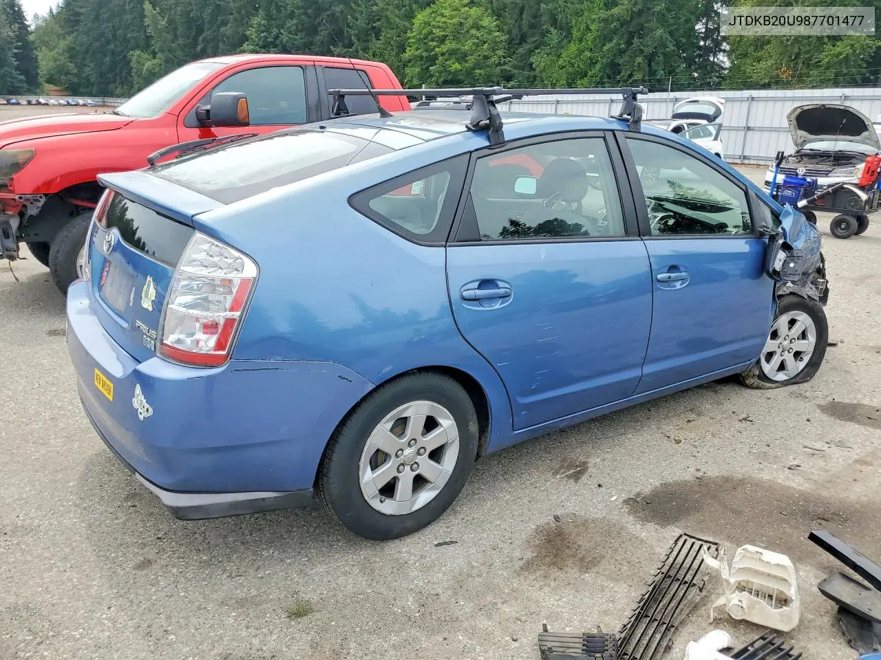 2008 Toyota Prius Base VIN: JTDKB20U987701477 Lot: 61951496