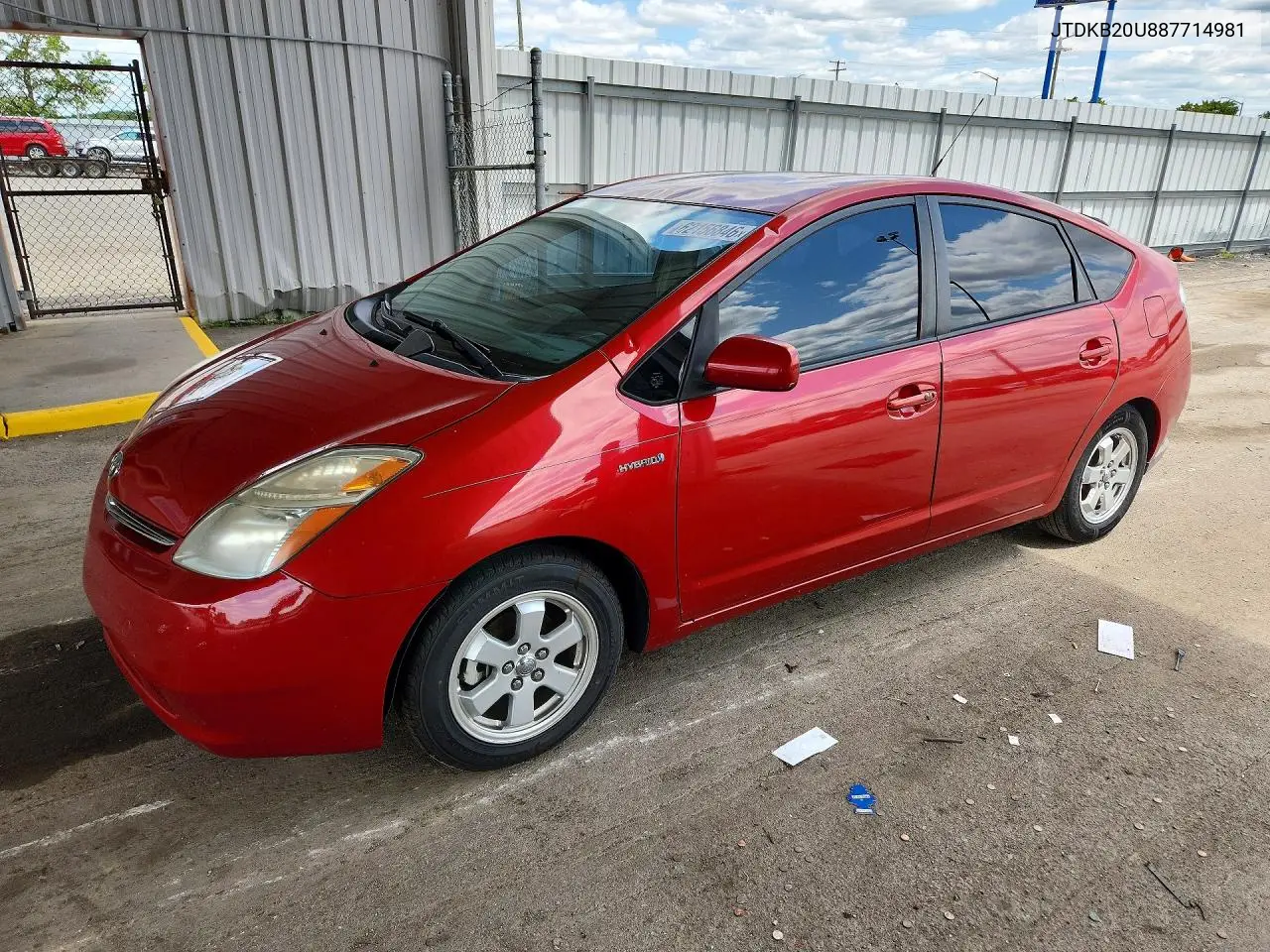 2008 Toyota Prius Base VIN: JTDKB20U887714981 Lot: 62156846