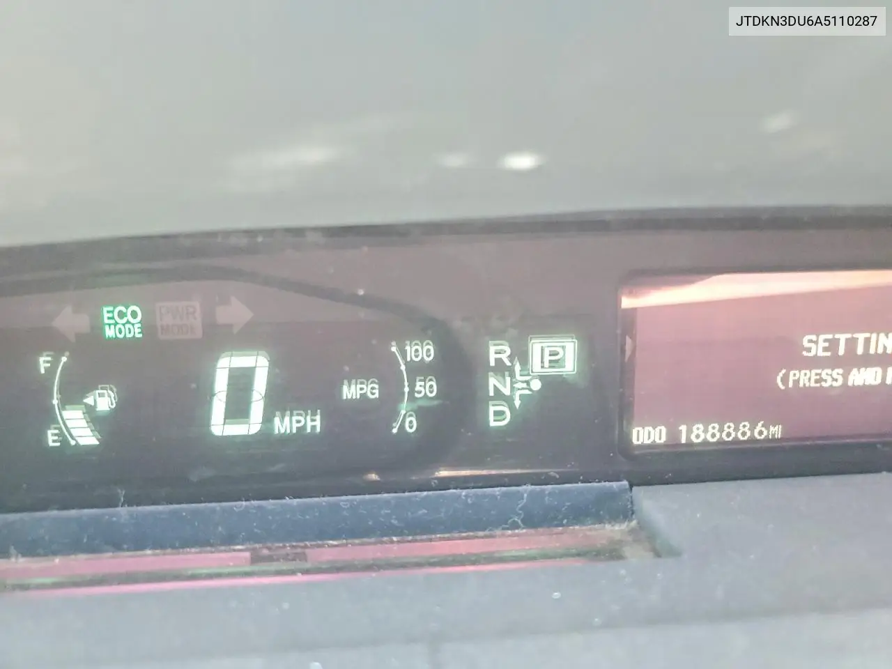 2010 Toyota Prius Iii VIN: JTDKN3DU6A5110287 Lot: 57381026