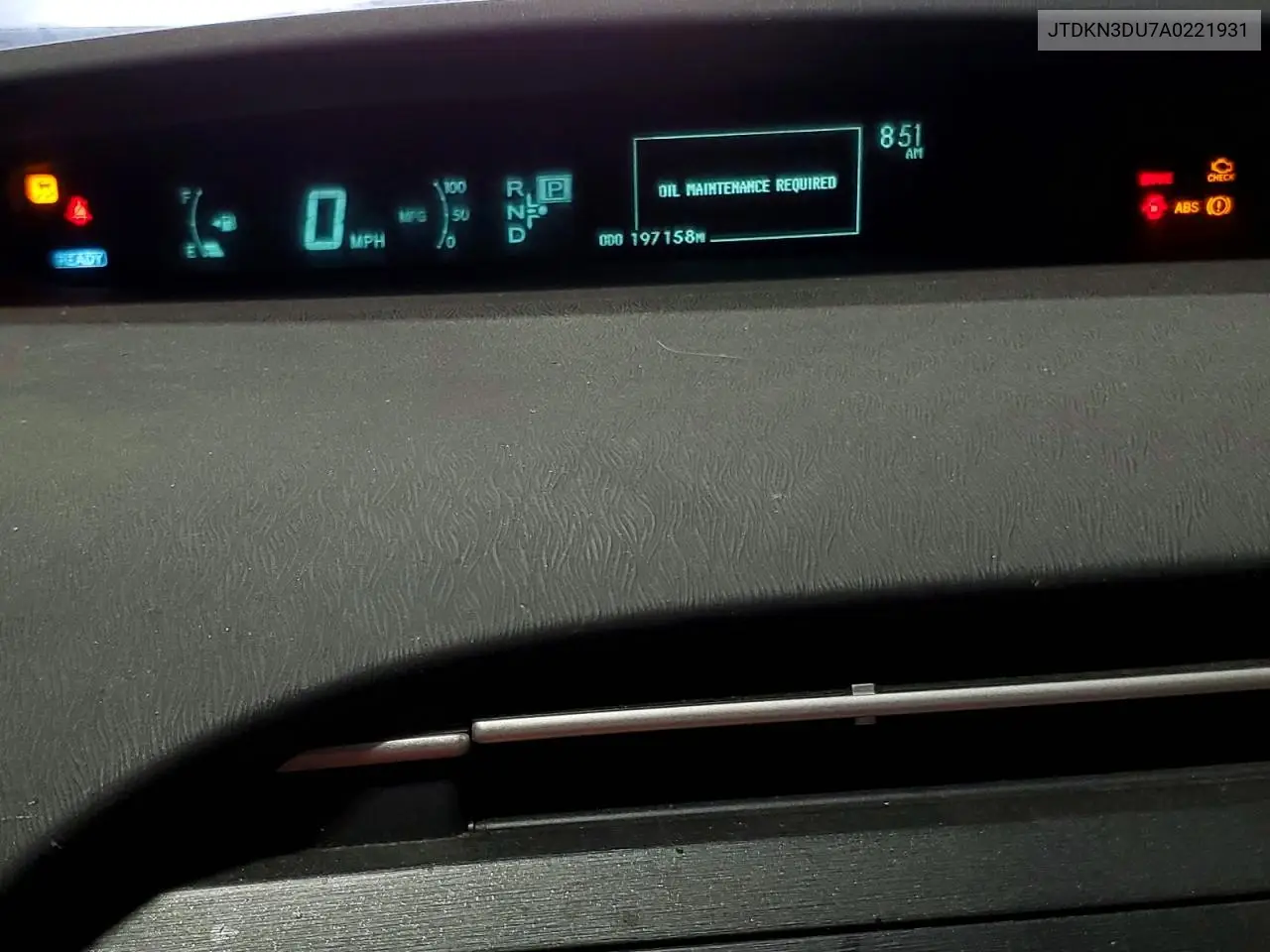 2010 Toyota Prius Hy VIN: JTDKN3DU7A0221931 Lot: 61281506
