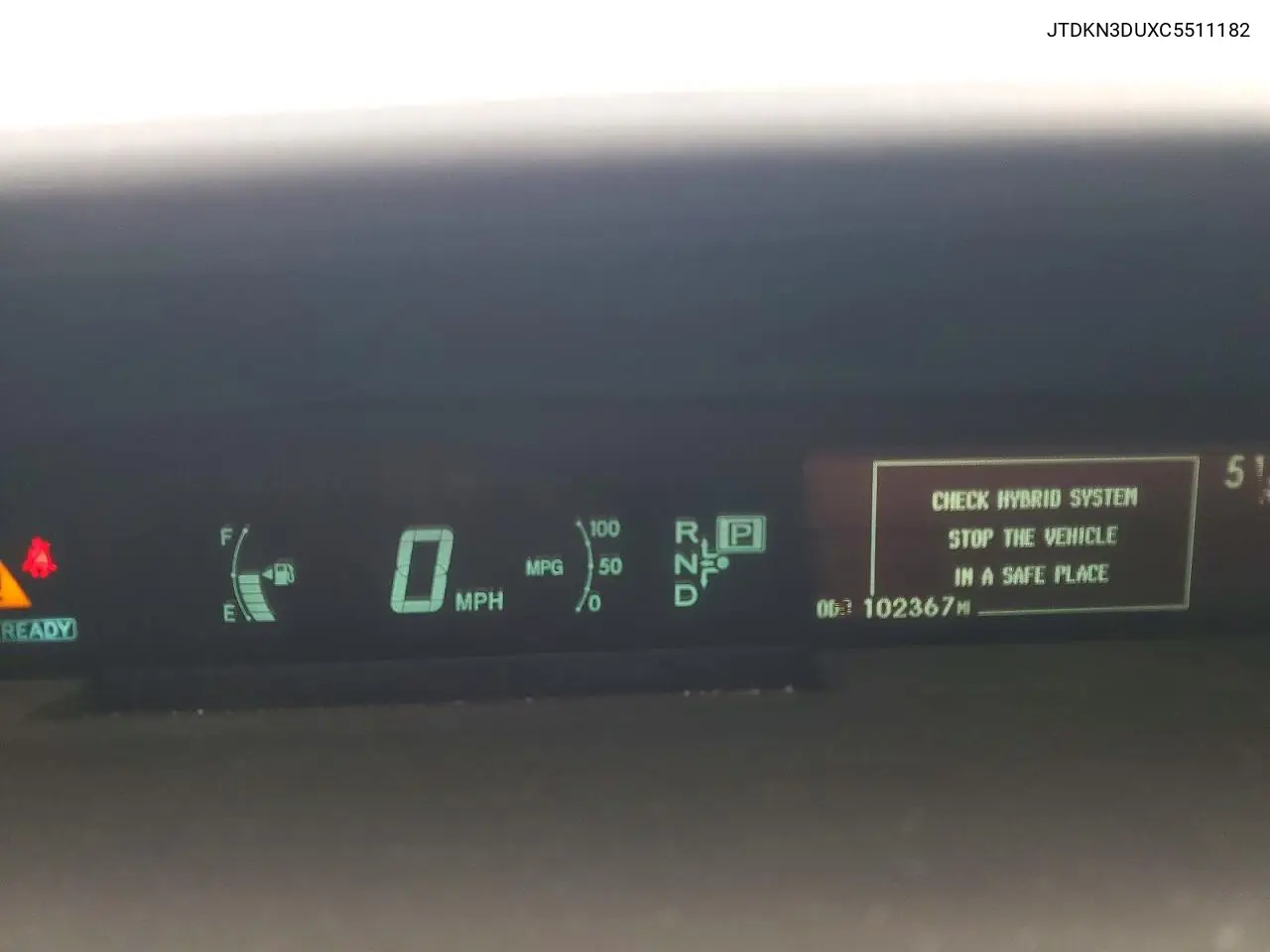 JTDKN3DUXC5511182 2012 Toyota Prius Two