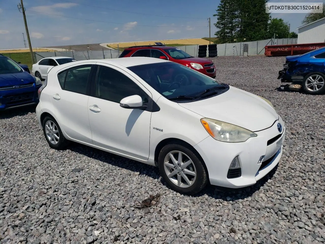 2012 Toyota Prius C Three VIN: JTDKDTB30C1520414 Lot: 56129546