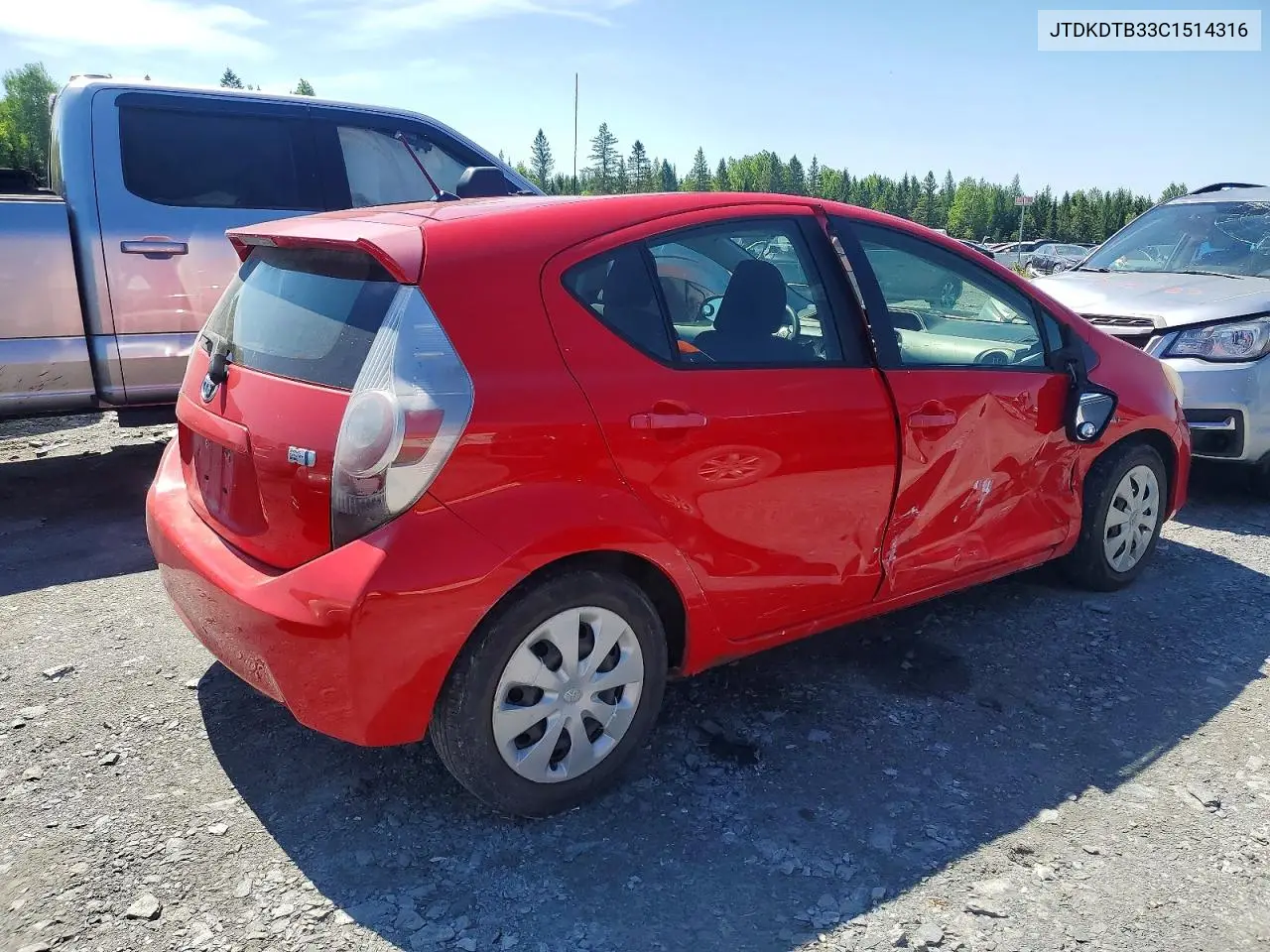 2012 Toyota Prius C One VIN: JTDKDTB33C1514316 Lot: 56150046