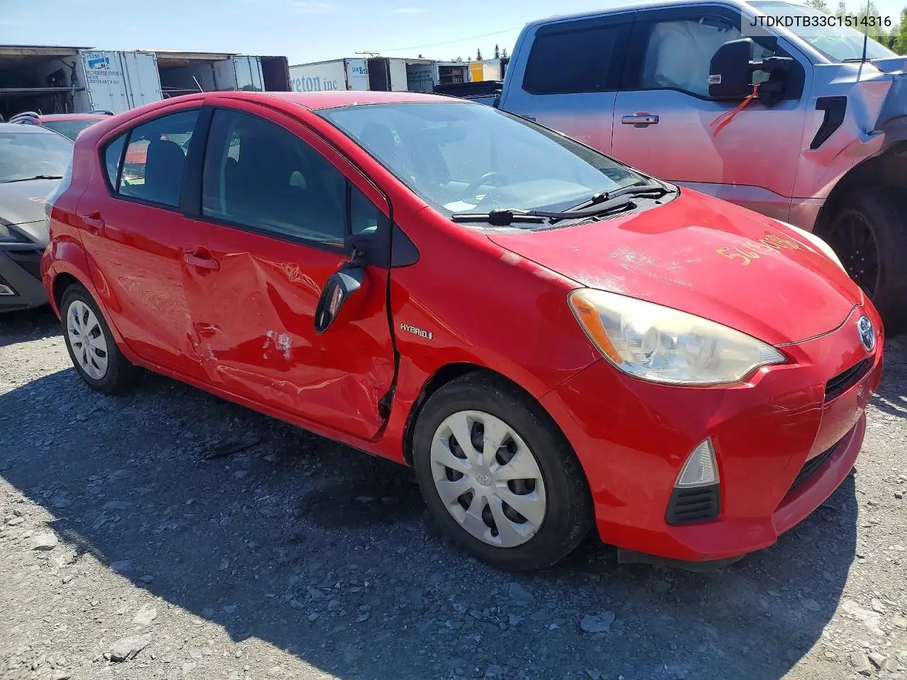 2012 Toyota Prius C One VIN: JTDKDTB33C1514316 Lot: 56150046